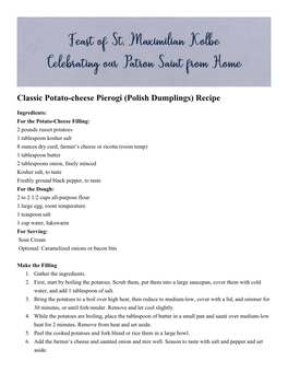 Classic Potato-Cheese Pierogi (Polish Dumplings) Recipe