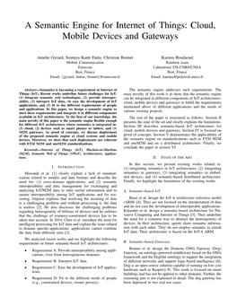 A Semantic Engine for Internet of Things: Cloud, Mobile Devices and Gateways