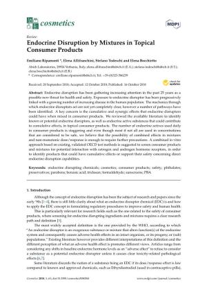 Endocrine Disruption by Mixtures in Topical Consumer Products