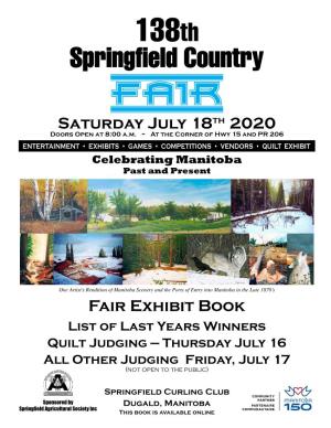 Fair Exhibit Book Saturday July 18Th 2020