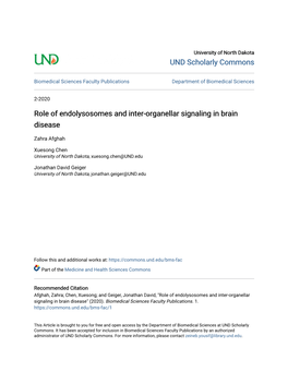 Role of Endolysosomes and Inter-Organellar Signaling in Brain Disease