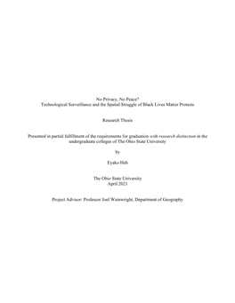 Technological Surveillance and the Spatial Struggle of Black Lives Matter Protests