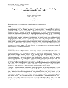 Comparative Overview of Gases Discharged from Menengai and Olkaria High Temperature Geothermal Fields, Kenya