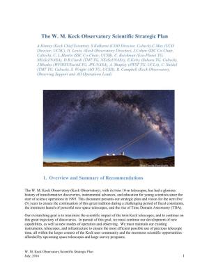 The W. M. Keck Observatory Scientific Strategic Plan