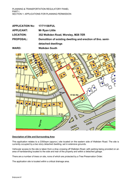 352 Walkden Road, Worsley, M28 7ER PROPOSAL: Demolition of Existing Dwelling and Erection of 8No