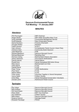 20070111 Minutes Full Meeting