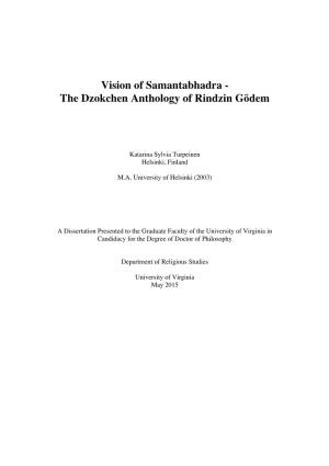Vision of Samantabhadra - the Dzokchen Anthology of Rindzin Gödem