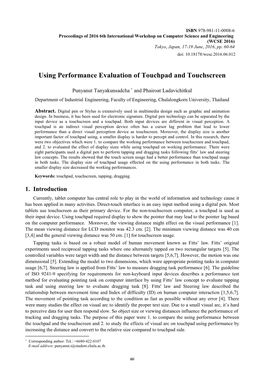 Using Performance Evaluation of Touchpad and Touchscreen
