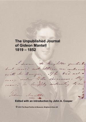 The Unpublished Journal of Gideon Mantell 1819 – 1852