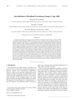 Intercalibration of Broadband Geostationary Imagers Using AIRS