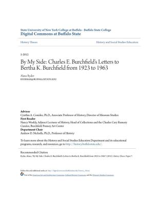 Charles E. Burchfield's Letters to Bertha K. Burchfield from 1923 to 1963 Alana Ryder RYDERAH@BUFFALOSTATE.EDU
