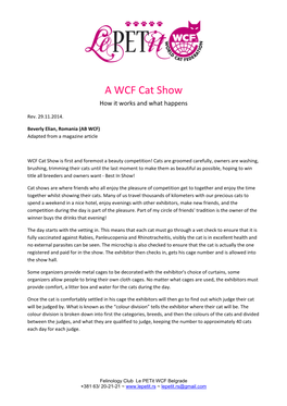 A WCF Cat Show How It Works and What Happens