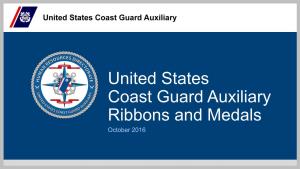 United States Coast Guard Auxiliary Ribbons and Medals October 2016