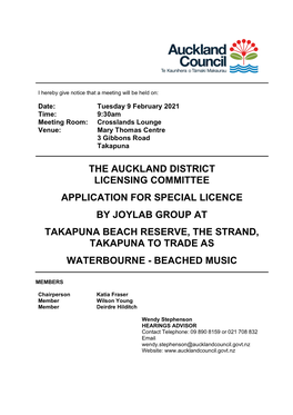 The Auckland District Licensing Committee