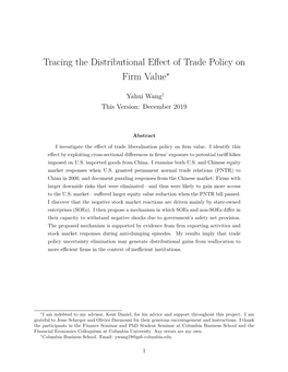Tracing the Distributional Effect of Trade Policy on Firm Value