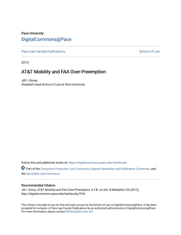 AT&T Mobility and FAA Over-Preemption