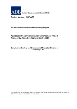 Power Transmission Enhancement Project Financed by Asian Development Bank (ADB)
