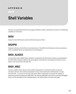 Shell Variables