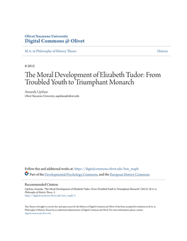 The Moral Development of Elizabeth Tudor: from Troubled Youth to Triumphant Monarch