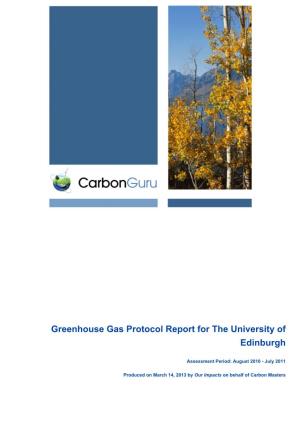 Greenhouse Gas Protocol Report for the University of Edinburgh