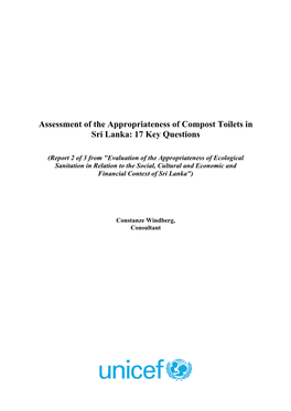 Assessment of the Appropriateness of Compost Toilets in Sri Lanka: 17 Key Questions