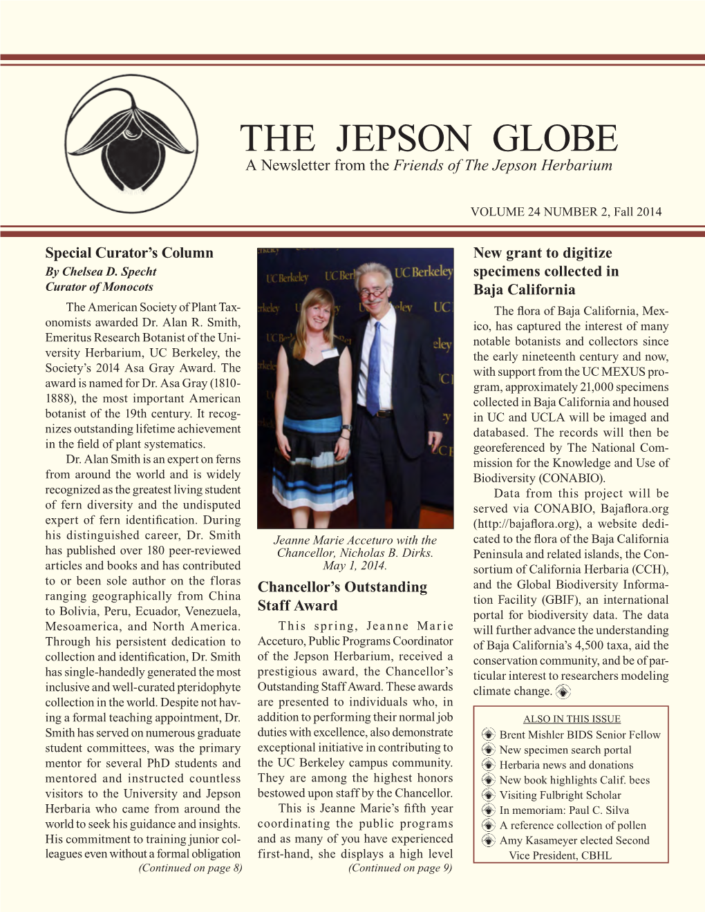 THE JEPSON GLOBE a Newsletter from the Friends of the Jepson Herbarium