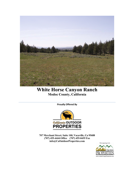 White Horse Canyon Ranch Modoc County, California