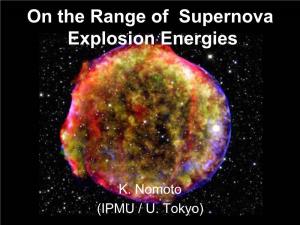 On the Range of Supernova Explosion Energies