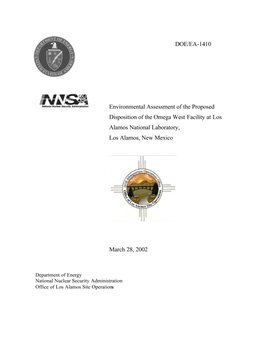 DOE/EA-1410 Environmental Assessment of the Proposed