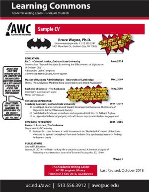 AWCACADEMIC WRITING CENTER Bruce Wayne, Ph.D