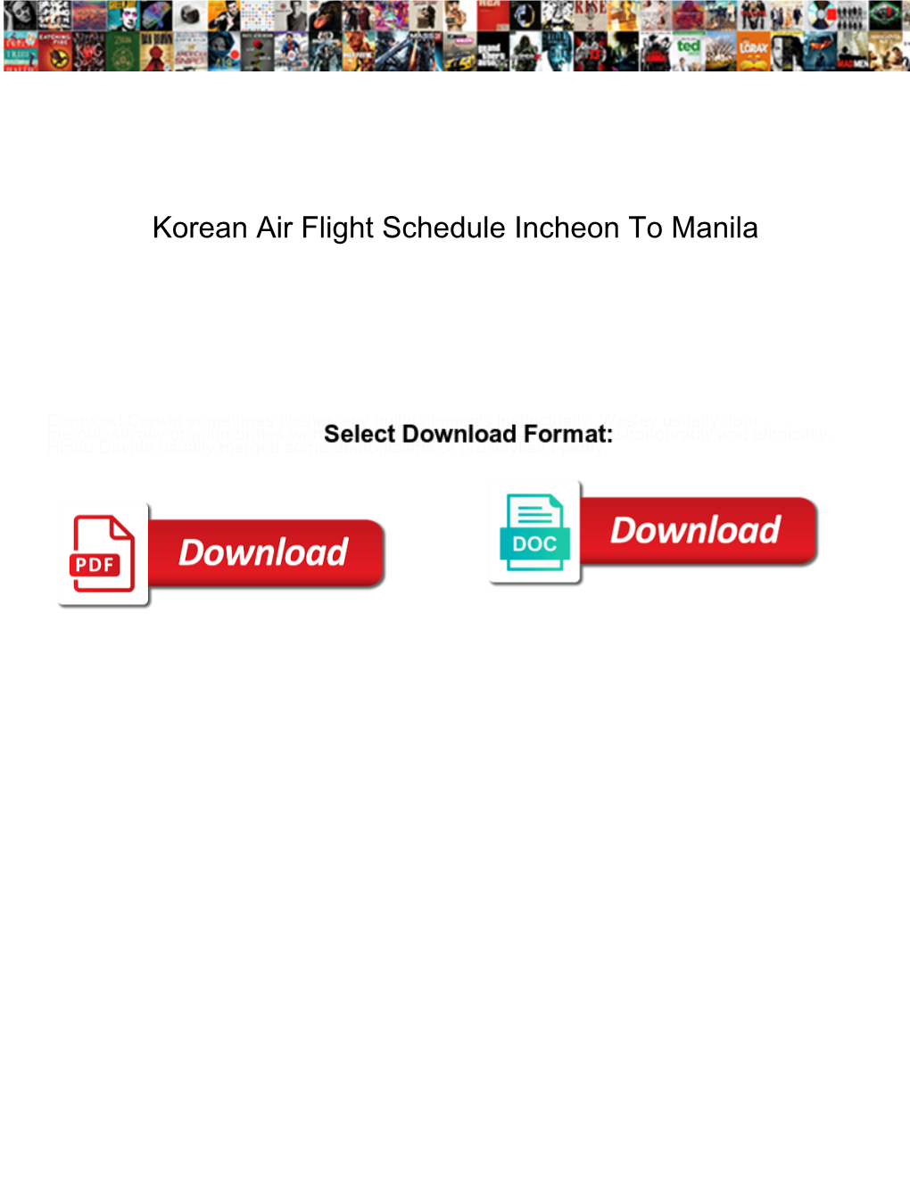 Korean Air Flight Schedule Incheon to Manila