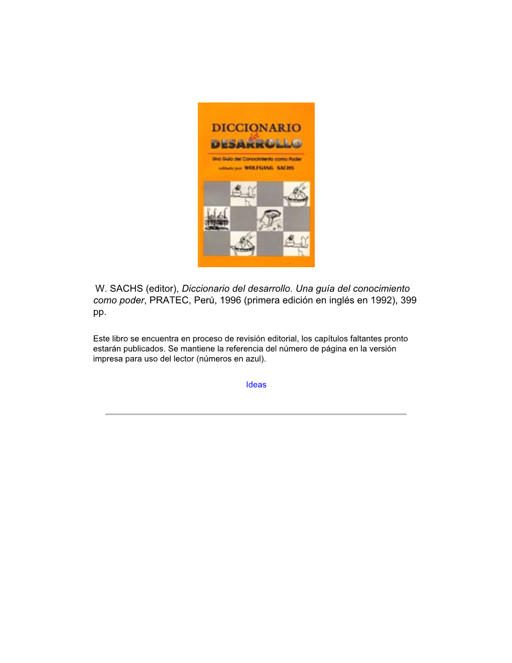 Diccionario Del Desarrollo – Una Guía Del Conocimiento Como Poder