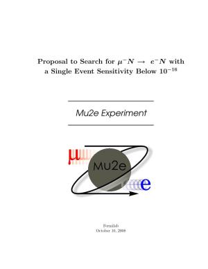 Mu2e Experiment