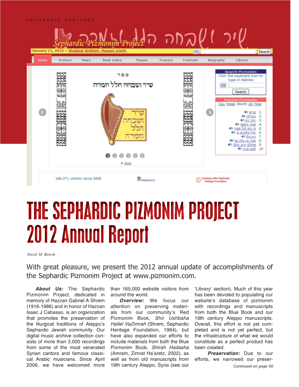 The Sephardic Pizmonim Project.Indd