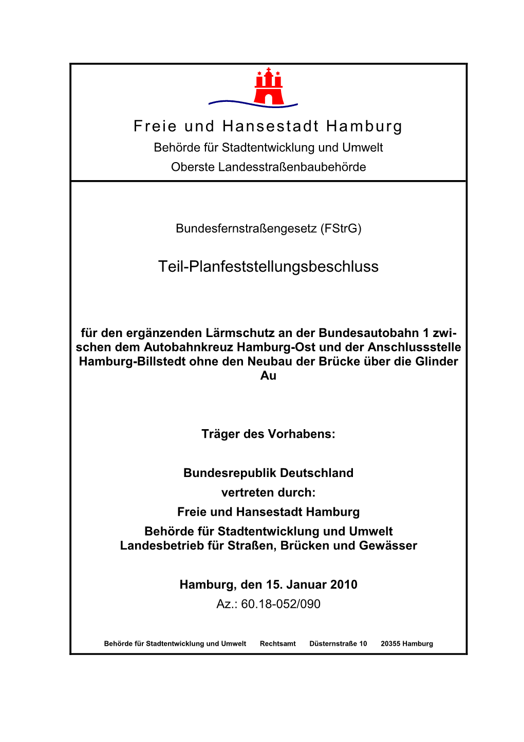 Freie Und Hansestadt Hamburg Teil-Planfeststellungsbeschluss