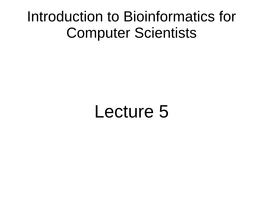 Lecture 5: Multiple Sequence Alignment