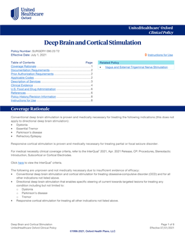 Deep Brain and Cortical Stimulation