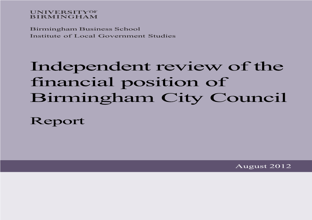 INLOGOV Independent Review of BCC Financial Position
