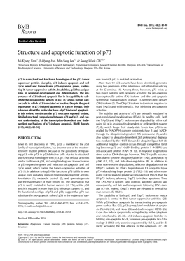 Structure and Apoptotic Function of P73