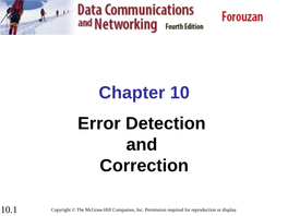 Chapter 10 Error Detection and Correction
