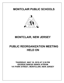 Montclair Public Schools Montclair, New Jersey