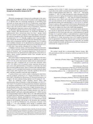 Evaluation of Analgesic Effects of Ketamine Through Sub-Dissociative