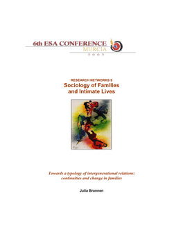 Sociology of Families and Intimate Lives