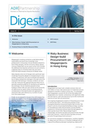 Risky Business: Design-Build Procurement on Megaprojects in Hong Kong Welcome