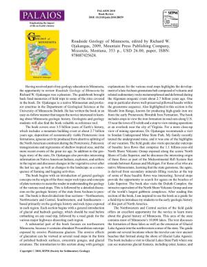 Palaios 2010 Book Review PALAIOS DOI: 10.2110/Palo.2010.BR59 Emphasizing the Impact of Life on Earth’S History