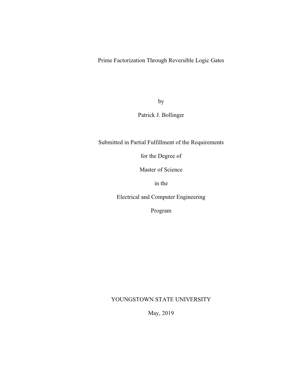 Prime Factorization Through Reversible Logic Gates