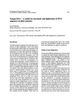 A Model for Movement and Duplication of DNA Sequences in Plant Genomes