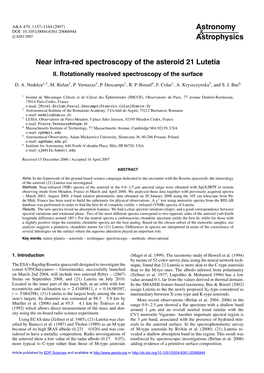 Near Infra-Red Spectroscopy of the Asteroid 21 Lutetia II