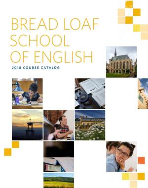 Bread Loaf School of English 2018 Course Catalog