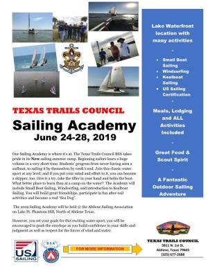 Sailing Academy Included June 24-28, 2019 - Our Sailing Academy Is Where It’S At